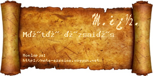 Máté Ézsaiás névjegykártya